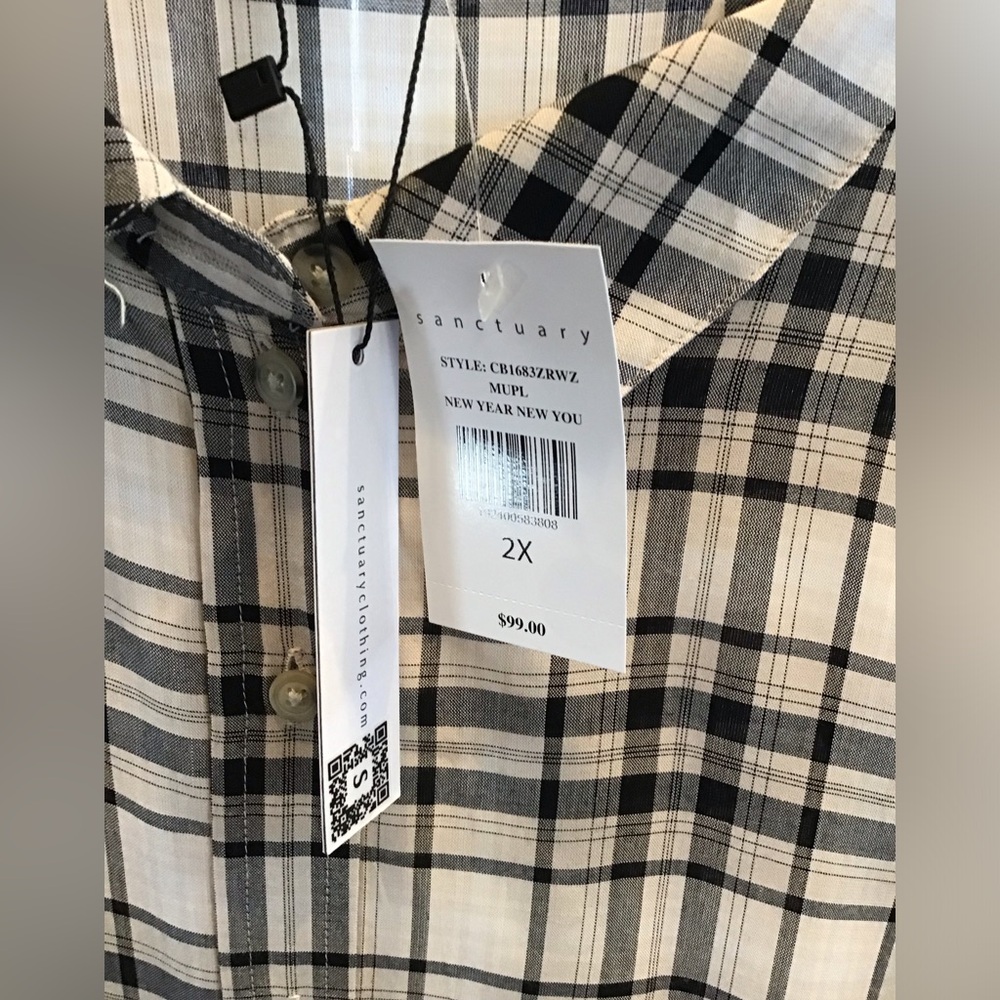 Plaid Button-Up Shirt by Sanctuary NWT Sz xxl - Picture 3 of 4